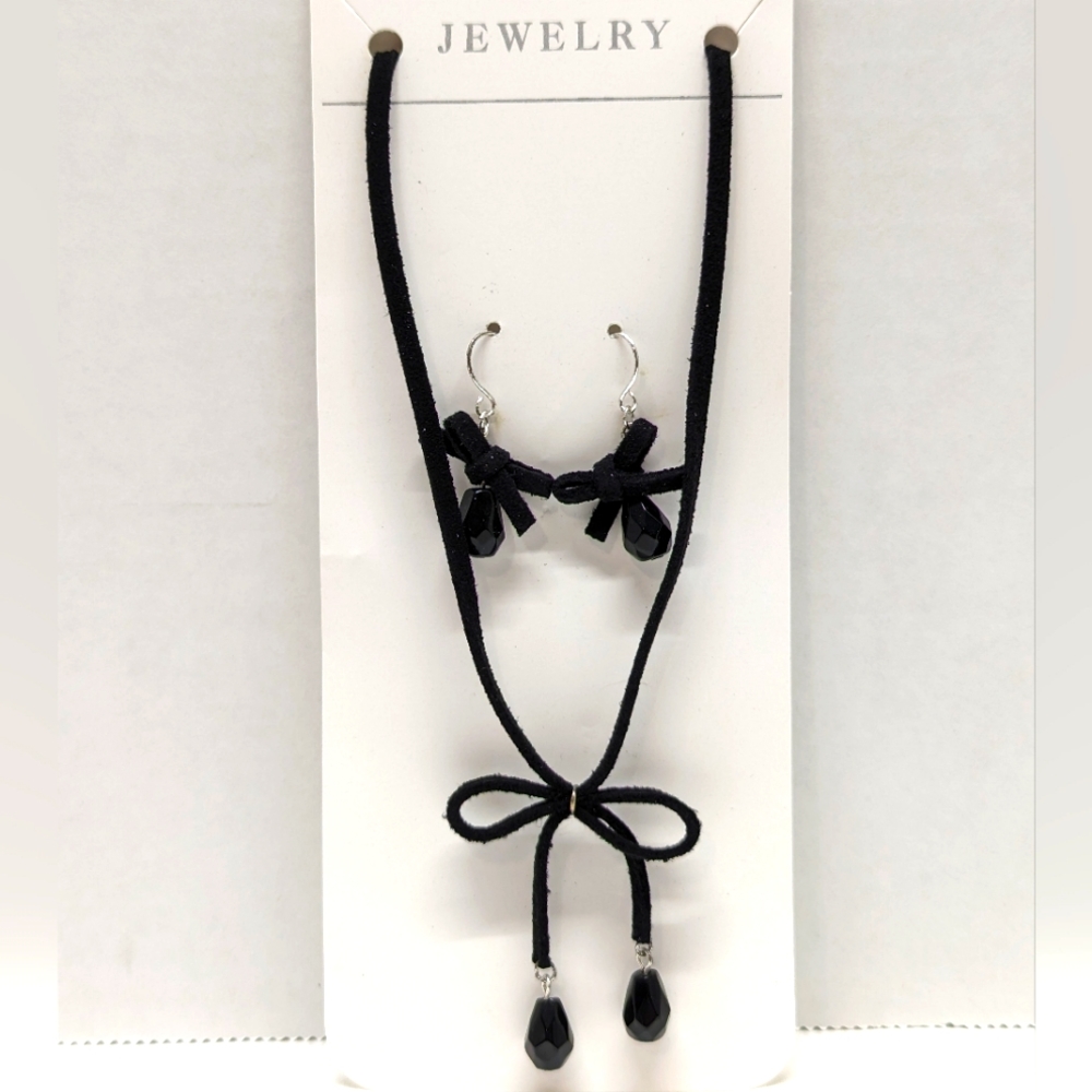 (FREE - See Description) Black Suede Choker and Earrings